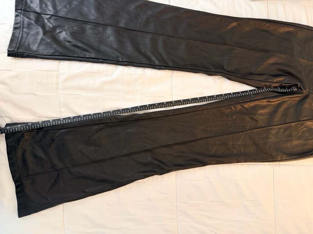 Garage Black Faux Leather High Rise Flare Pants | Size XS - Picture 3 of 11